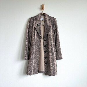Cabi King Cobra Trench Coat Snakeskin Print - Size XS